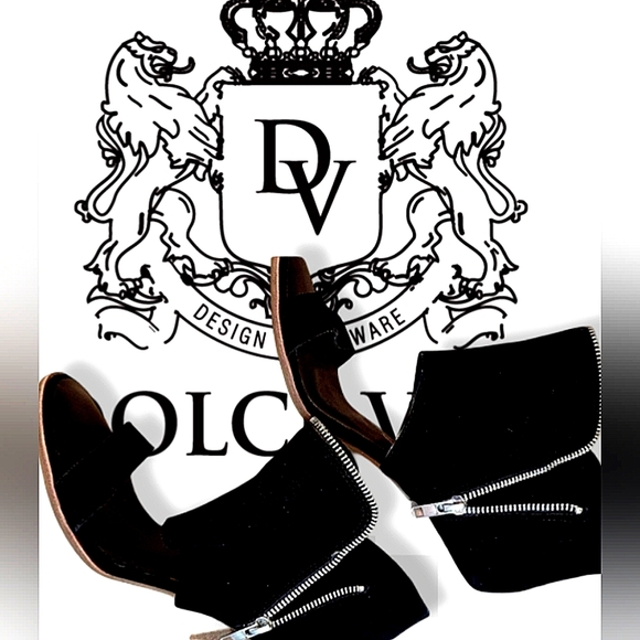 STYLISH OPEN TOE BLOCK HEEL SUEDE BOOTIE ZIPPER ACCENTS GREAT CONDITION - Picture 4 of 12